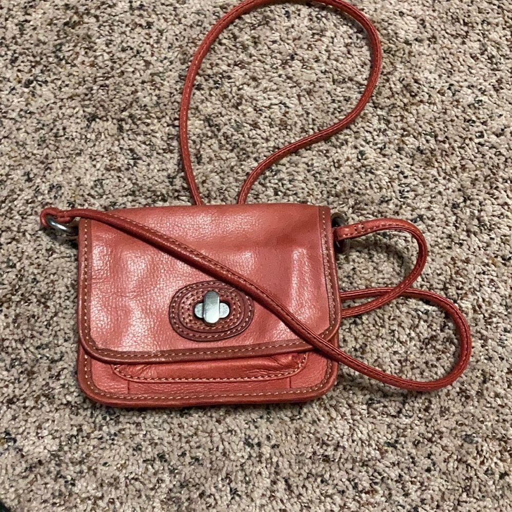 Fossil small red leather crossbody
